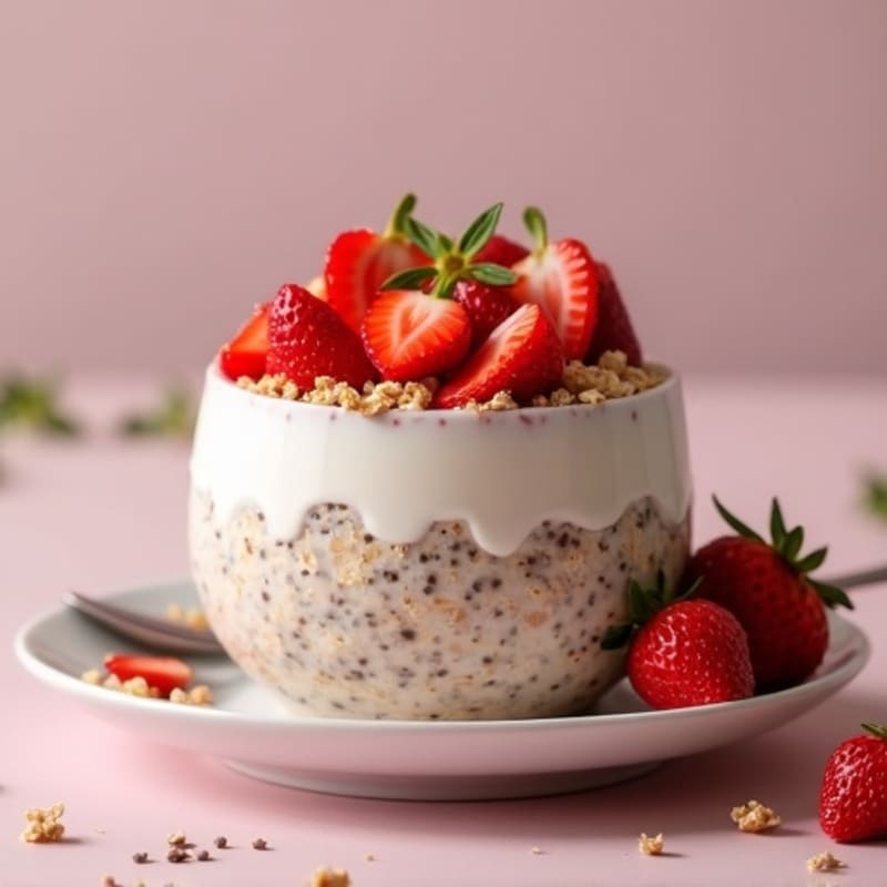 Creamy Vanilla Strawberry Overnight Oats