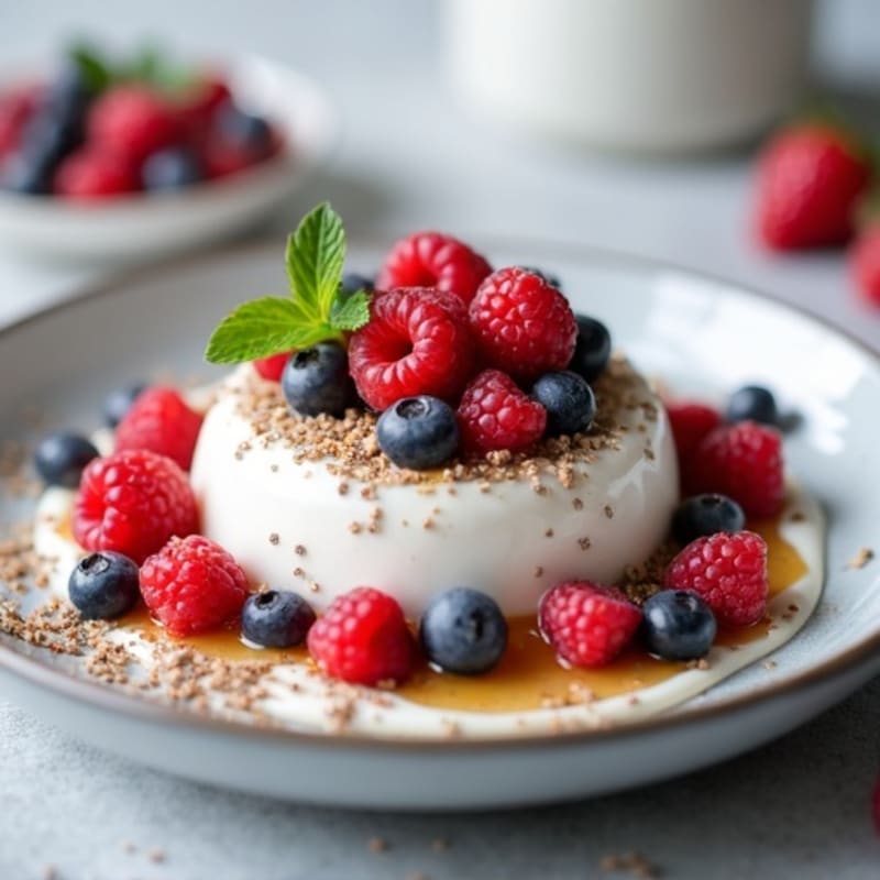 Greek Yogurt Protein Mousse with Mixed Berries