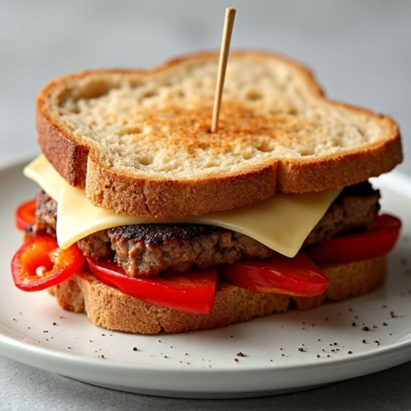 Lean Steak and Pepper Sandwich with Melted Provolone