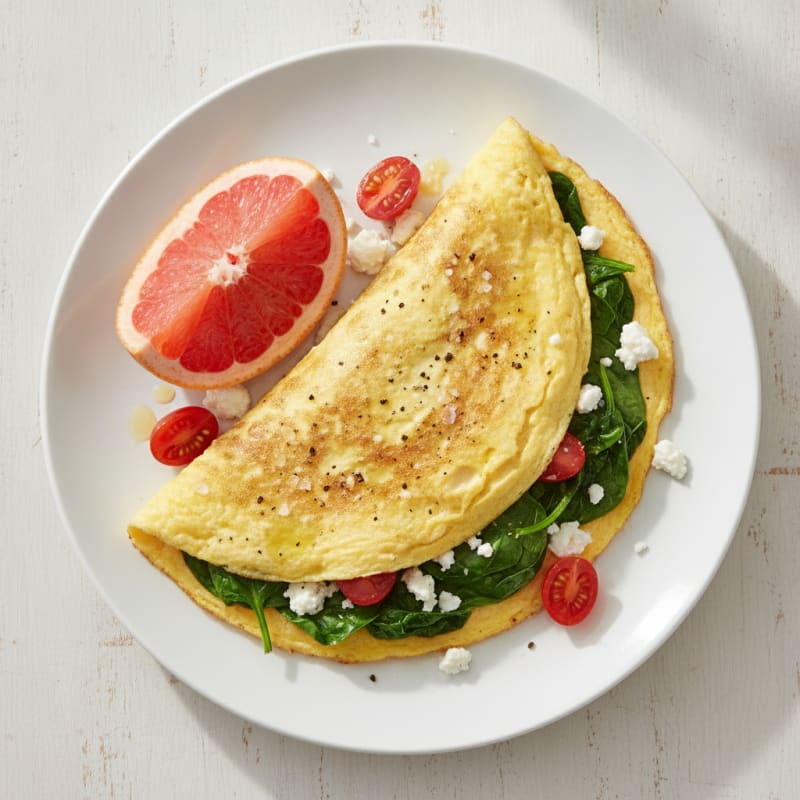 Garden Omelet with Spinach and Feta