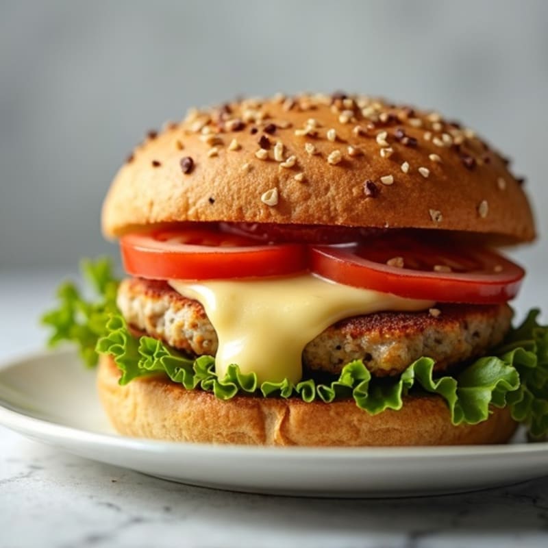 Crispy Baked Mozzarella-Stuffed Turkey Burger