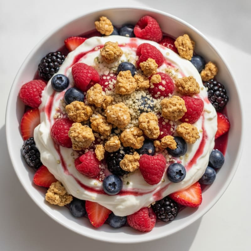 Creamy Greek Yogurt Protein Parfait with Mixed Berries