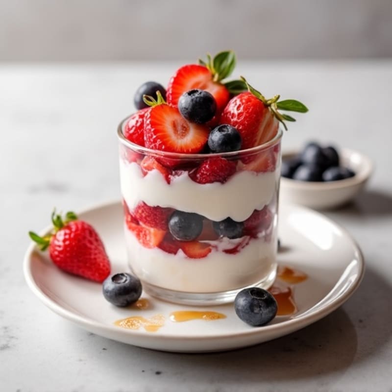 Greek Yogurt Protein Parfait with Mixed Berries