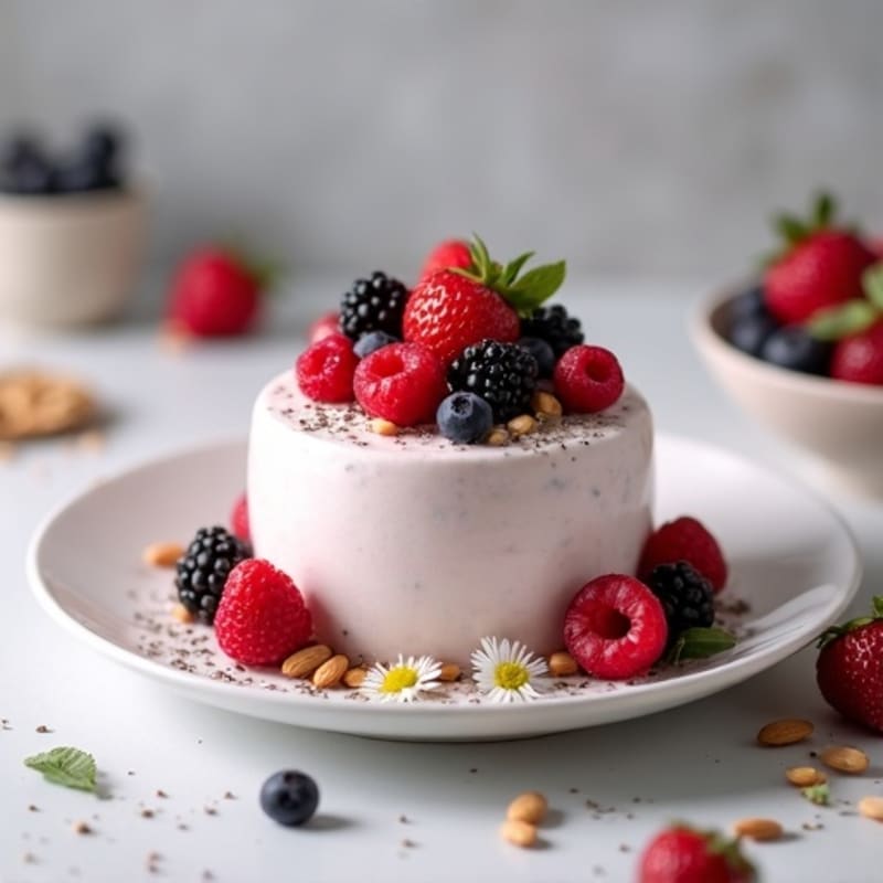 Greek Yogurt Protein Mousse with Mixed Berries