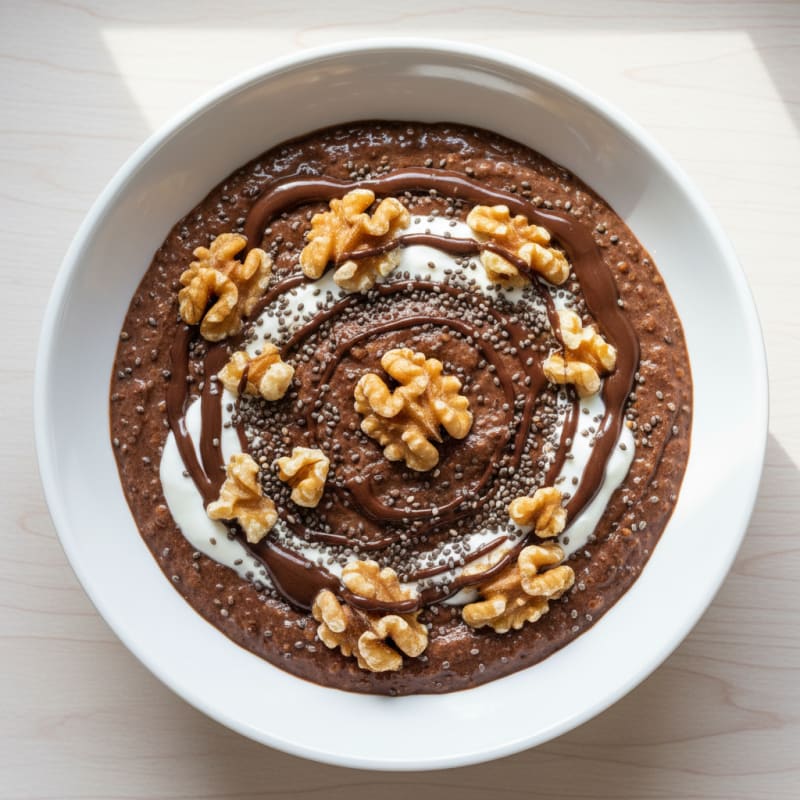 Silky Chocolate Protein Pudding with Chia Seeds