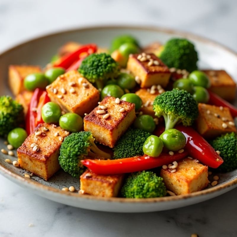 Crispy Sesame-Glazed Tofu Stir-Fry