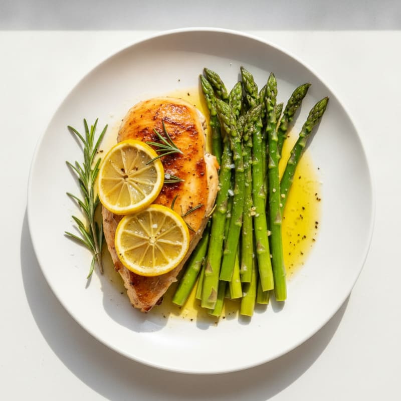 Lemon-Herb Roasted Chicken with Asparagus