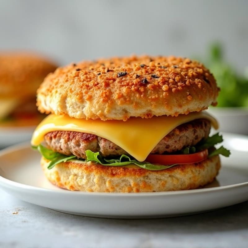 Crispy Baked Mozzarella-Stuffed Turkey Burger