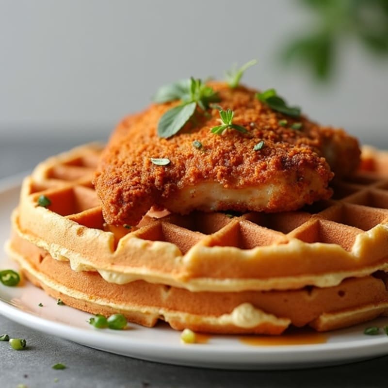 Crispy Baked Chicken and Protein Waffles