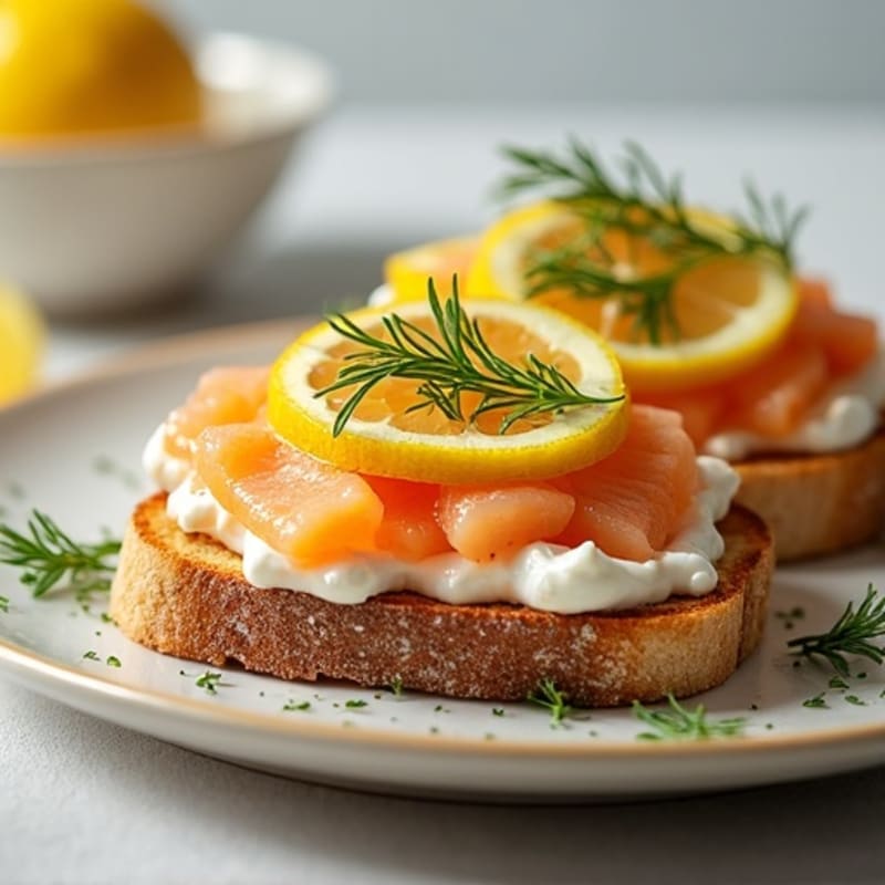 Lemon Dill Mackerel on Crispy Toast