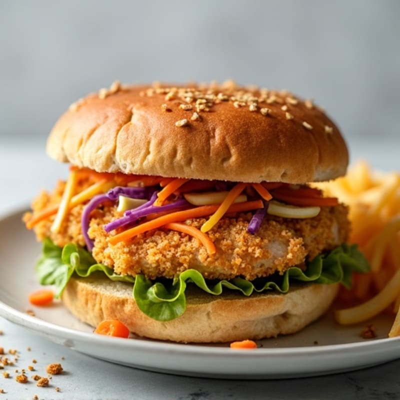 Crispy Baked Chicken Sandwich with Fresh Slaw