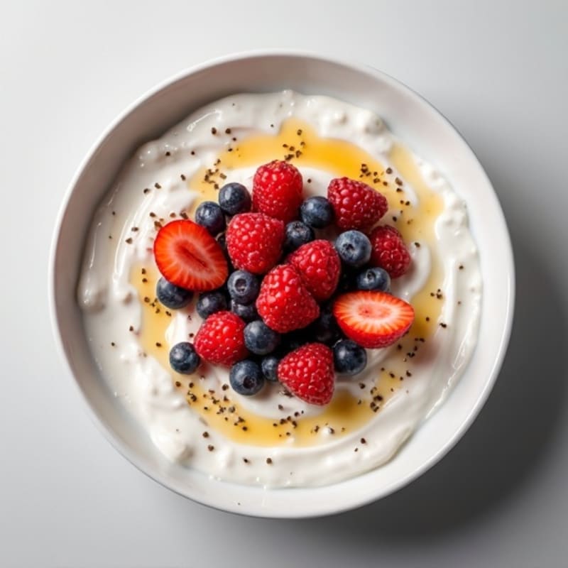 Silky Greek Yogurt Protein Mousse with Berries