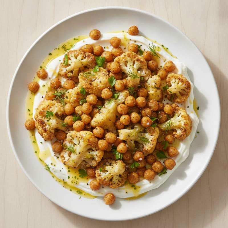 Roasted Cauliflower with Lemon-Herb Dressing