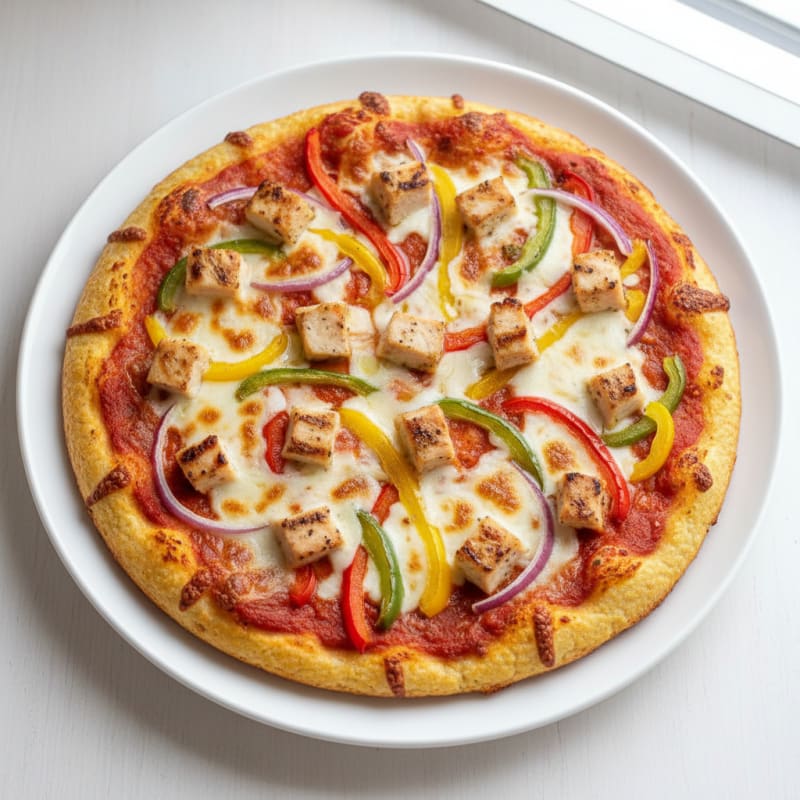 Grilled Chicken Pizza with Cauliflower Crust