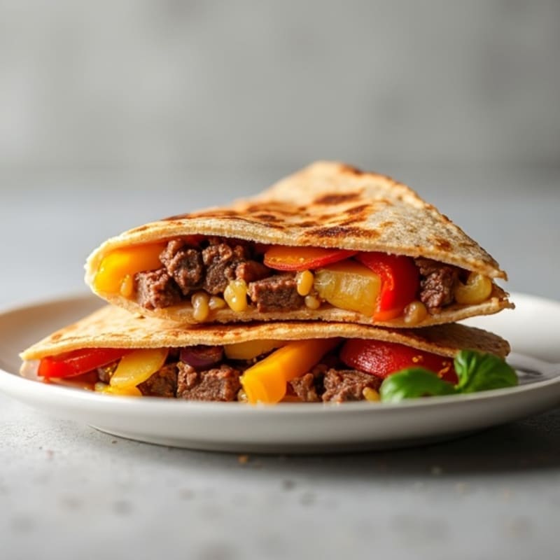 Lean Steak and Crispy Whole Wheat Veggie Quesadillas