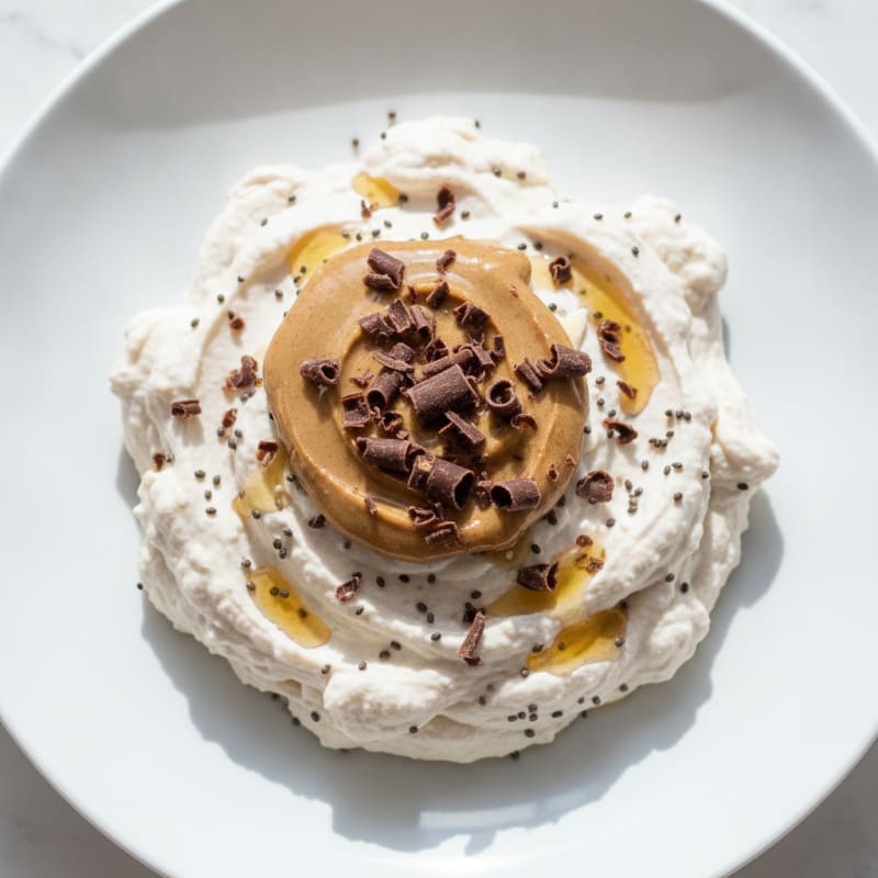 Greek Yogurt Protein Mousse with Dark Chocolate Shavings