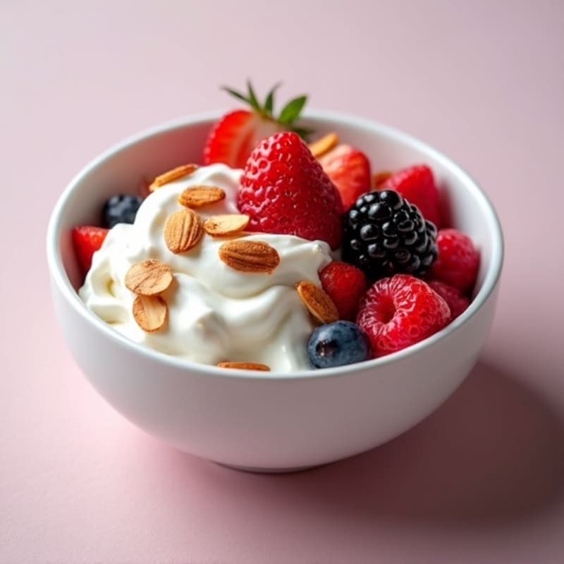 Creamy Greek Yogurt with Fresh Berries and Crunchy Nuts