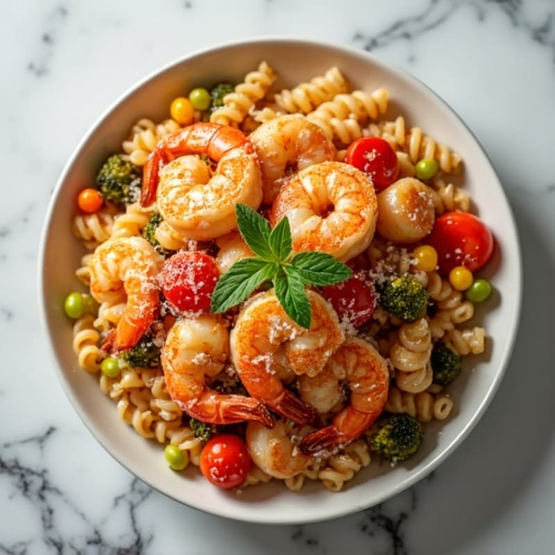 Spicy Cajun Shrimp Pasta with Roasted Vegetables