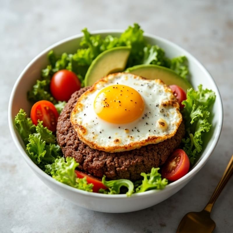 Lean Ground Beef Crispy Burger Bowl