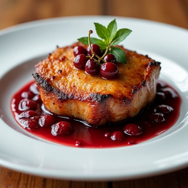 Crispy Seared Duck with Sweet Cherry Sauce