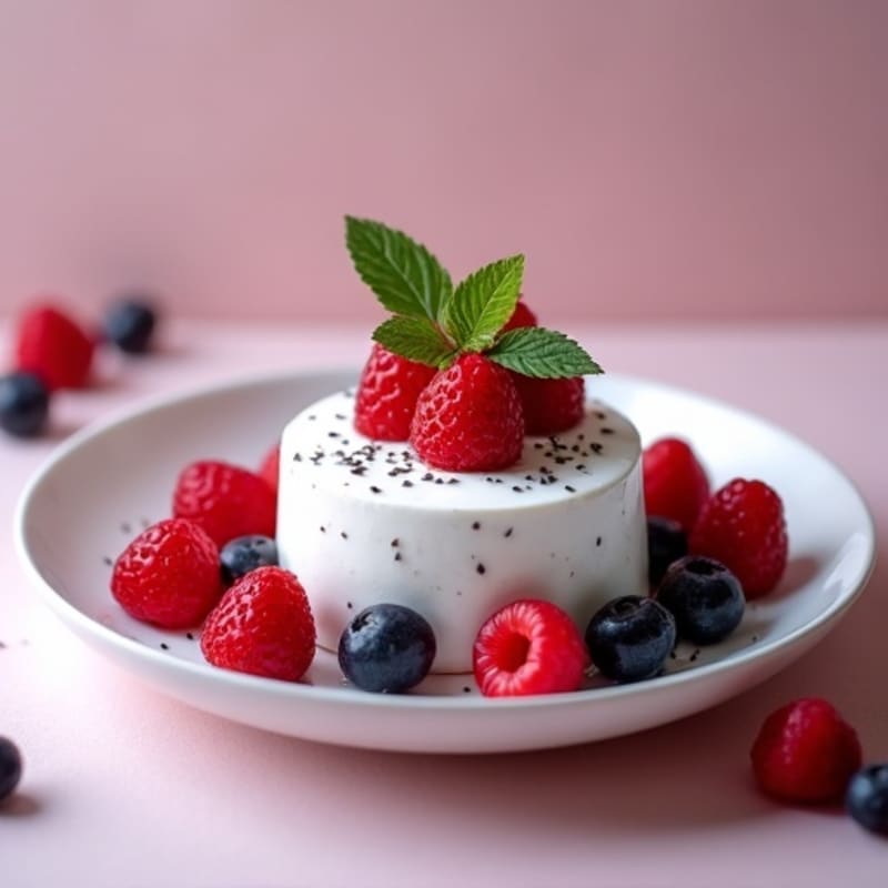 Greek Yogurt Protein Mousse with Mixed Berries