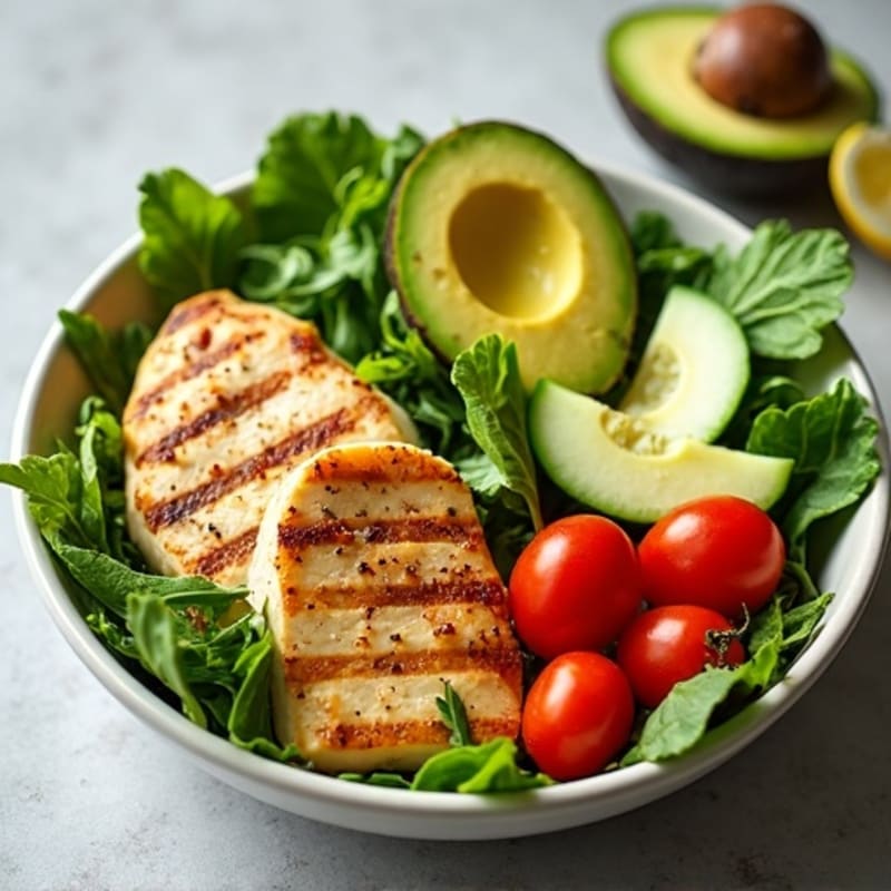 Crisp Avocado and Grilled Chicken Salad Bowl