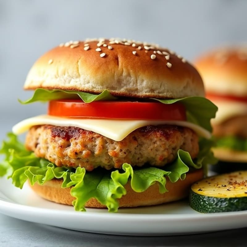 Lean Turkey Burger with Roasted Zucchini