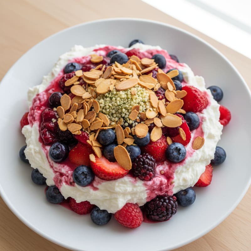 Greek Yogurt Protein Parfait with Mixed Berries