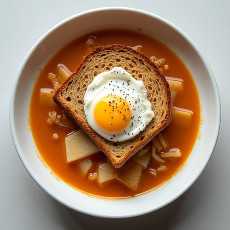 Slow-Cooked Caramelized Onion Soup with Crispy Whole Grain Toast