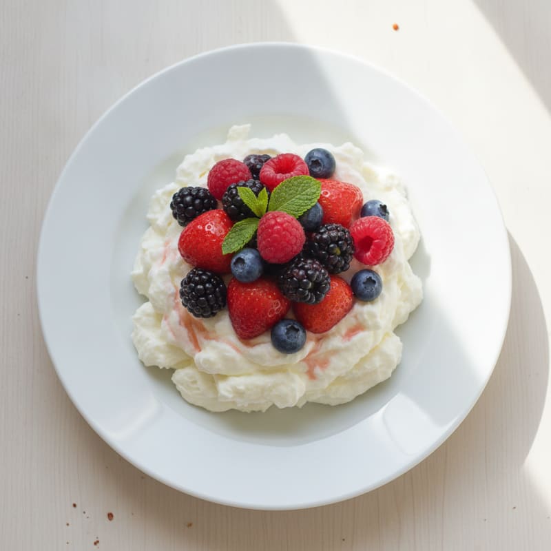 Silky Greek Yogurt Protein Mousse with Mixed Berries