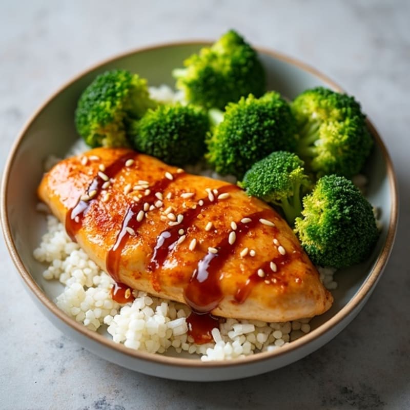 Ginger-Sesame Glazed Chicken with Crispy Broccoli