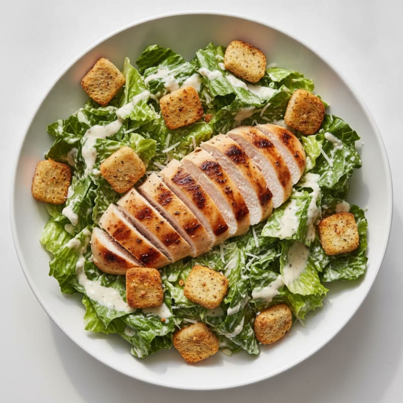 Grilled Chicken Caesar Salad with Garlic Croutons