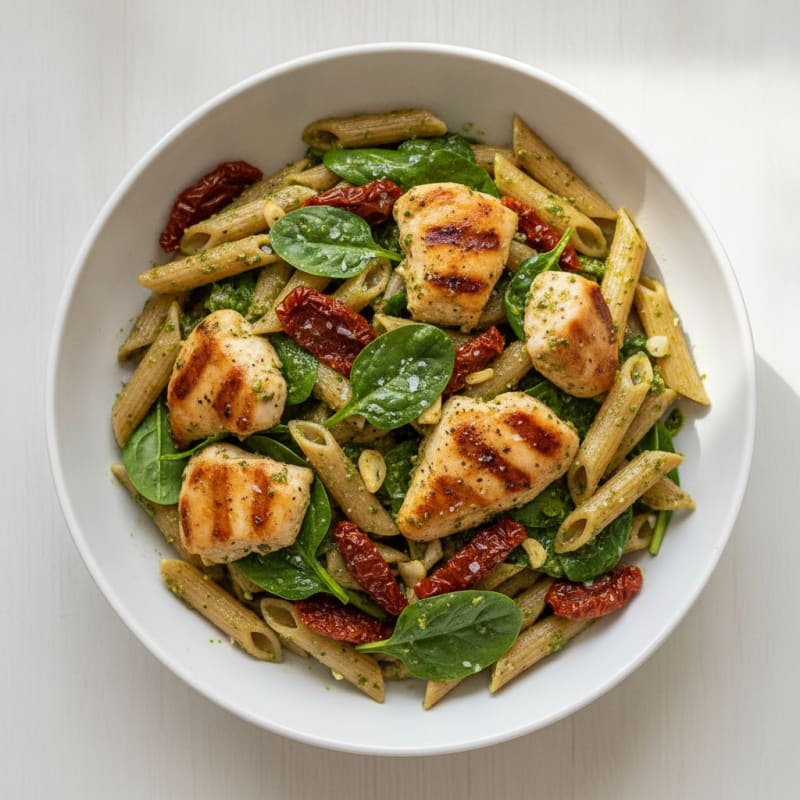 Chicken Pesto Pasta with Sun-Dried Tomatoes