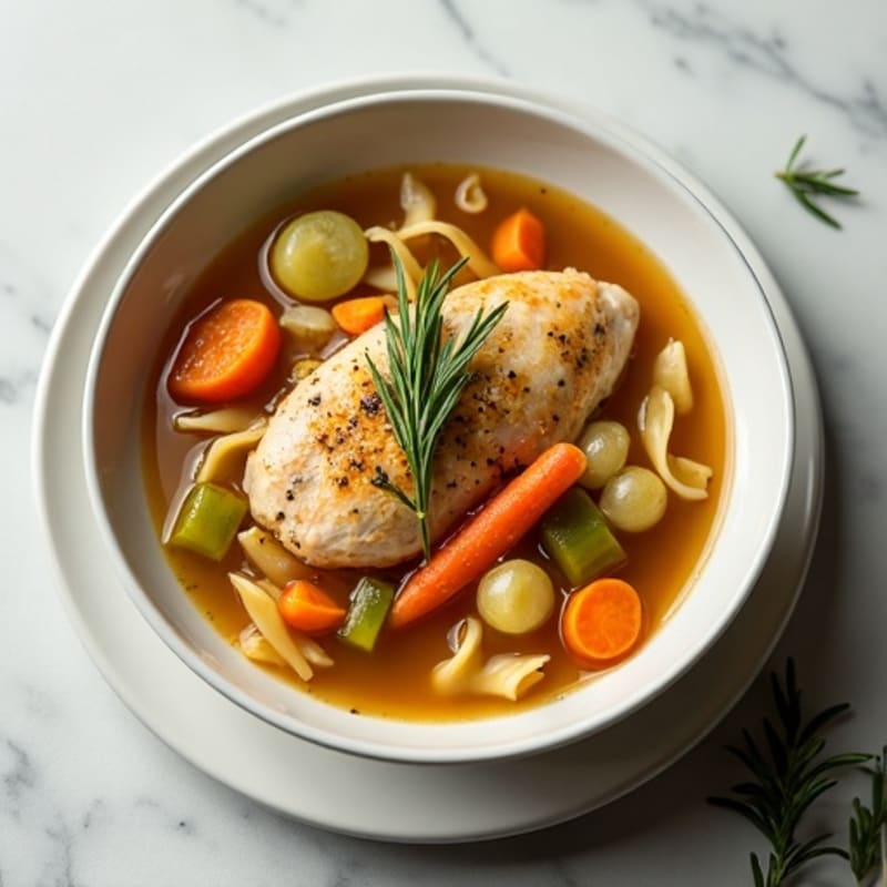 Hearty Herb-Roasted Chicken and Vegetable Noodle Soup
