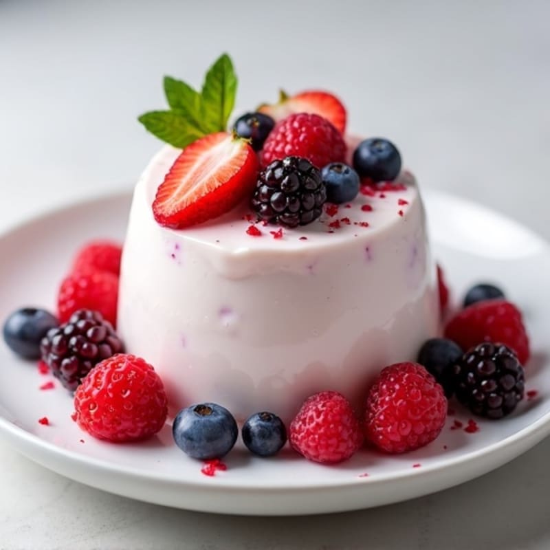 Silky Greek Yogurt Protein Mousse with Mixed Berries