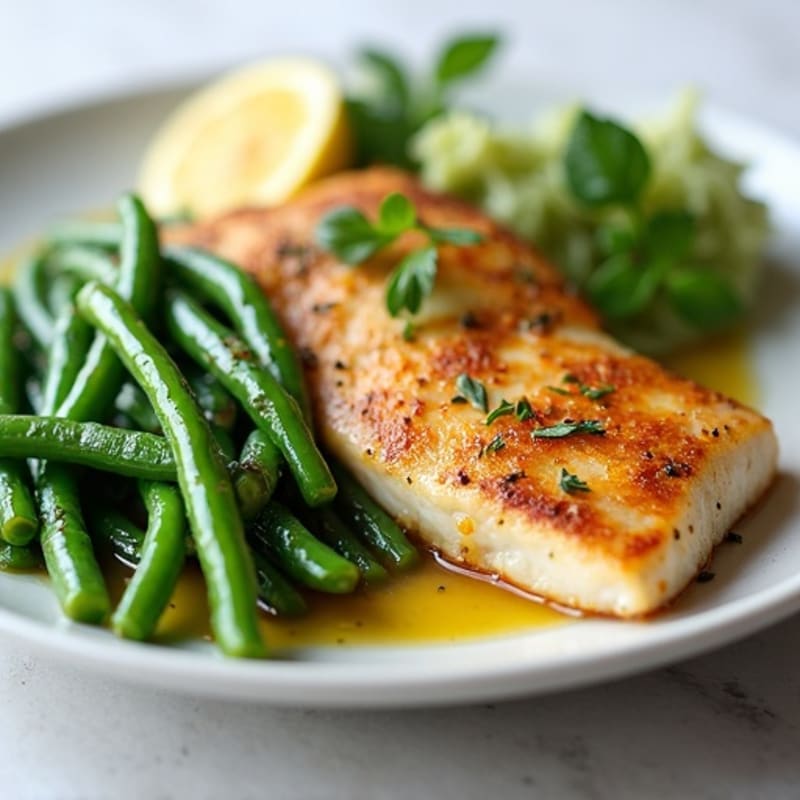 Seared Tilapia with Garlic Green Beans