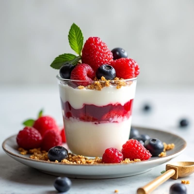 Greek Yogurt Protein Parfait with Mixed Berries