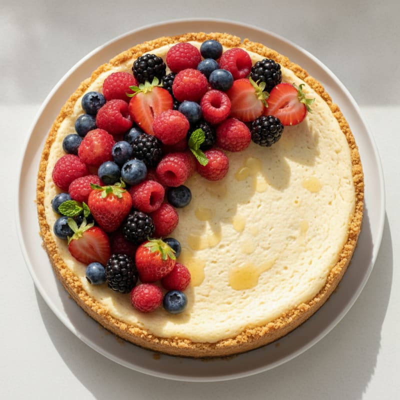 Greek Yogurt Protein Cheesecake with Berries