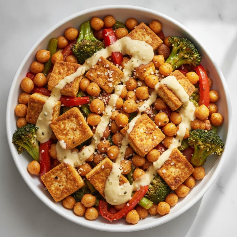 Roasted Vegetable and Chickpea Bowl