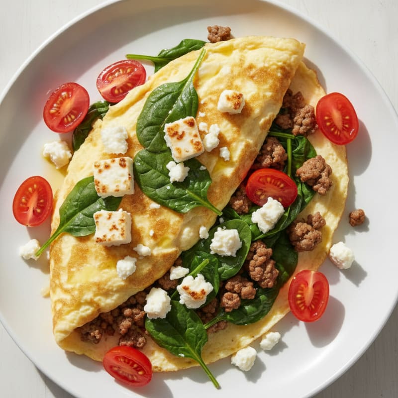 Egg White Omelet with Spinach and Feta
