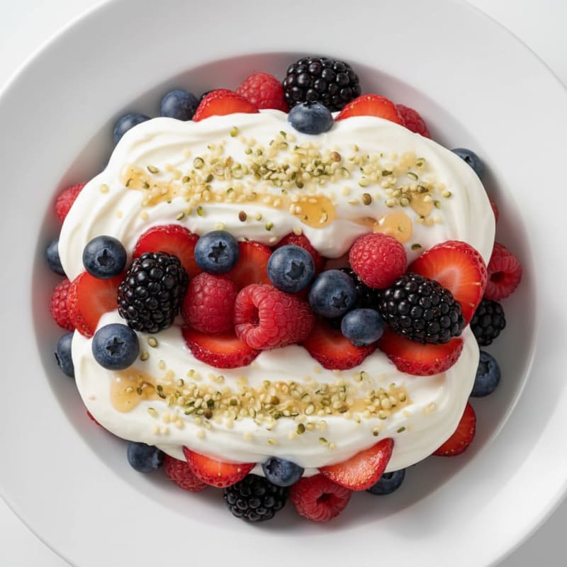 Greek Yogurt Protein Parfait with Mixed Berries