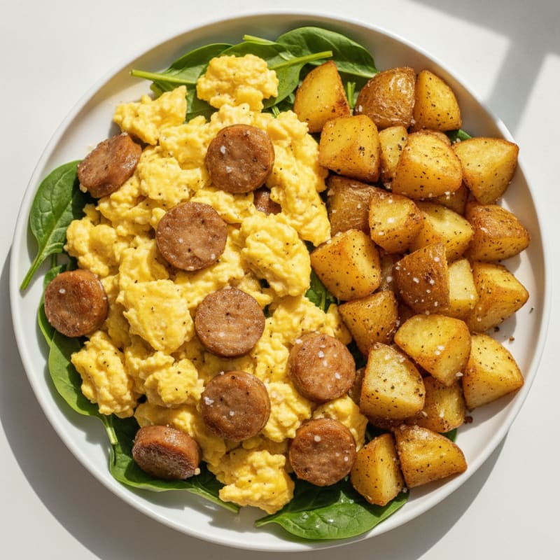 Hearty Scrambled Eggs with Roasted Potatoes