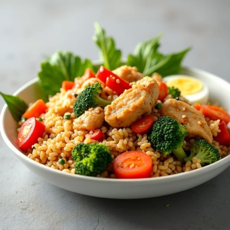 Healthy Chicken and Veggie Stir-Fried Rice