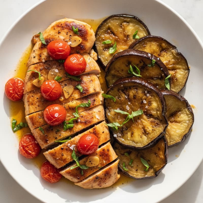 Roasted Eggplant and Tomato Basil Chicken