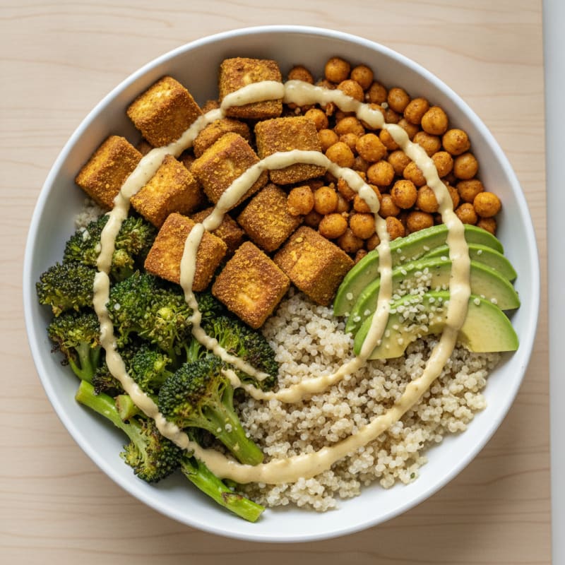 Roasted Vegetable Buddha Bowl with Tahini