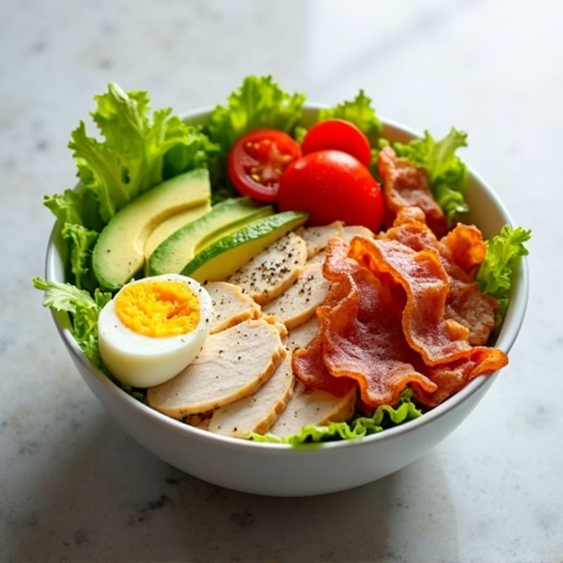 Turkey Club Power Bowl with Crispy Bacon and Fresh Avocado
