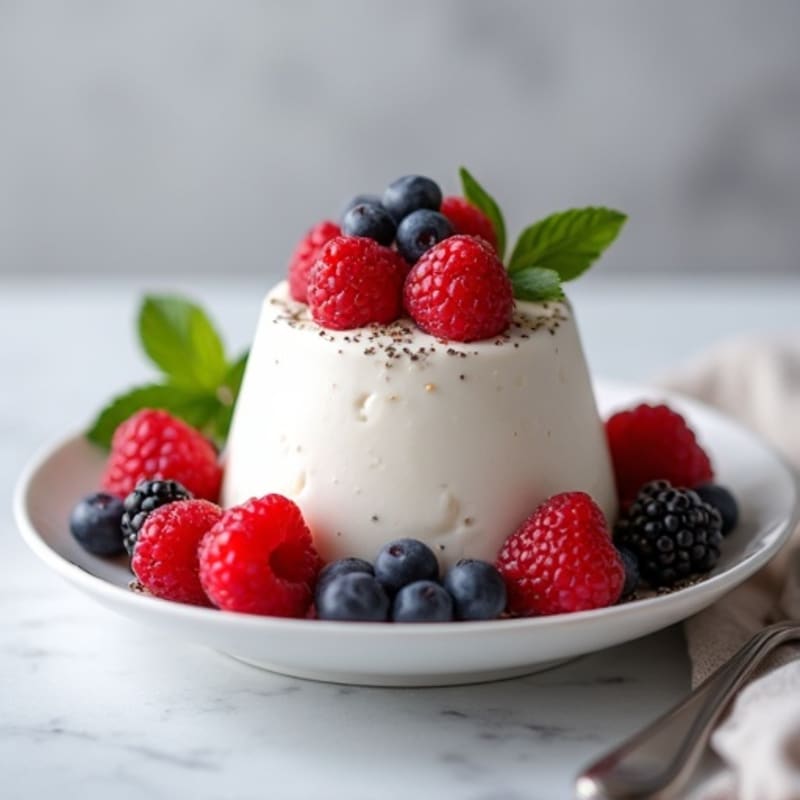 Greek Yogurt Protein Mousse with Mixed Berries