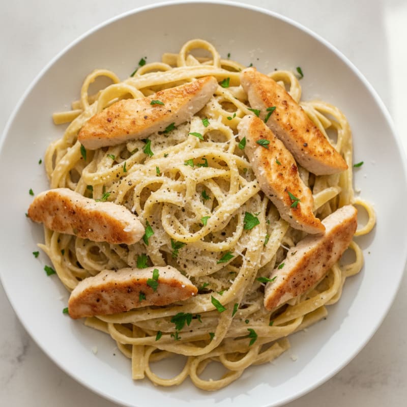 Clean & Creamy Chicken Fettuccine Alfredo