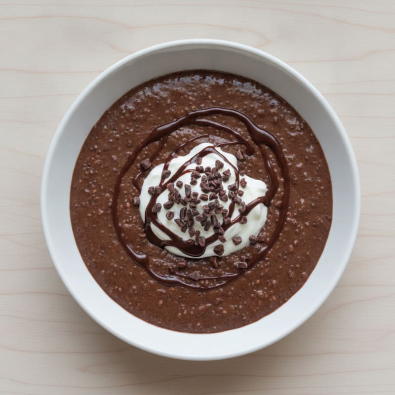 Silky Chocolate Protein Pudding with Chia Seeds