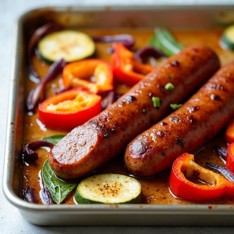 Sheet Pan Roasted Kielbasa with Caramelized Vegetables